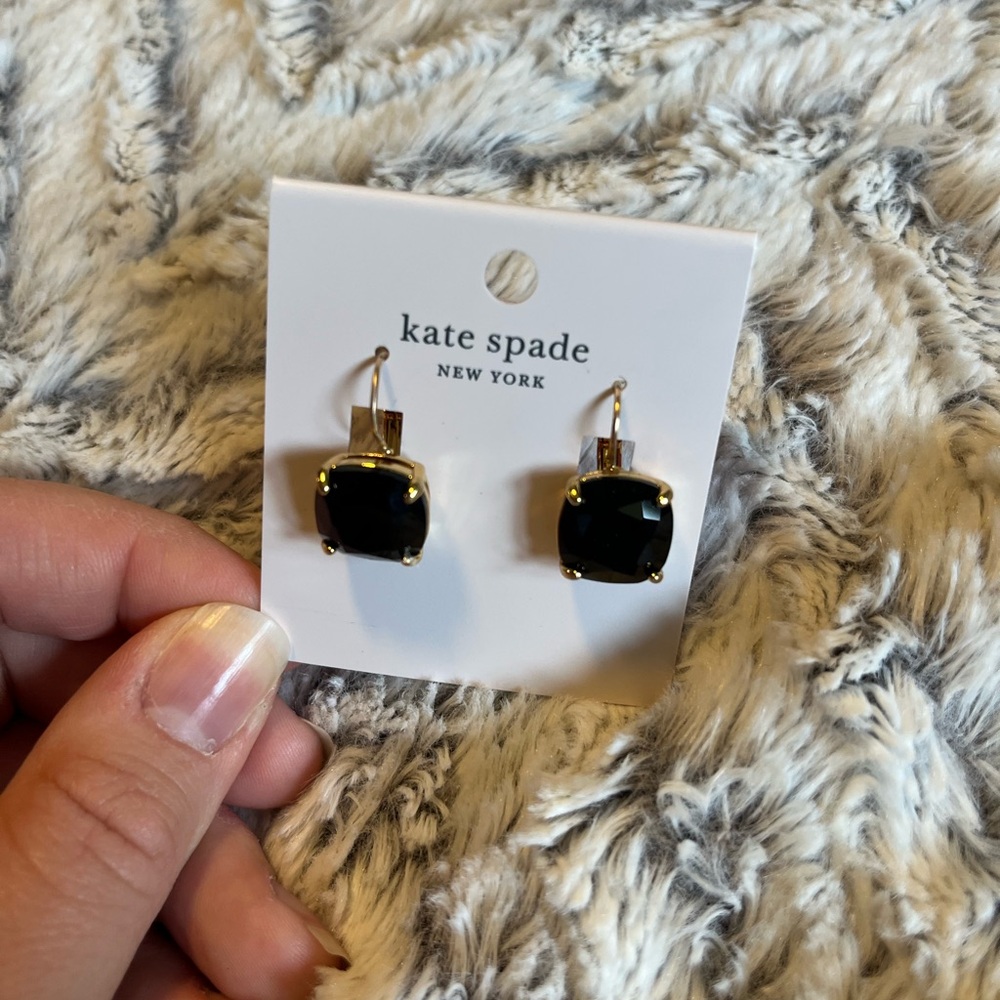 Kate Spade Black and Gold Square Earrings